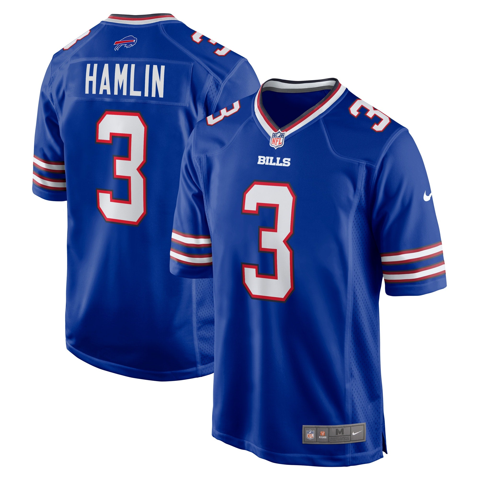 Damar Hamlin Buffalo Bills Nike Game Jersey - White/Royal - Image 6
