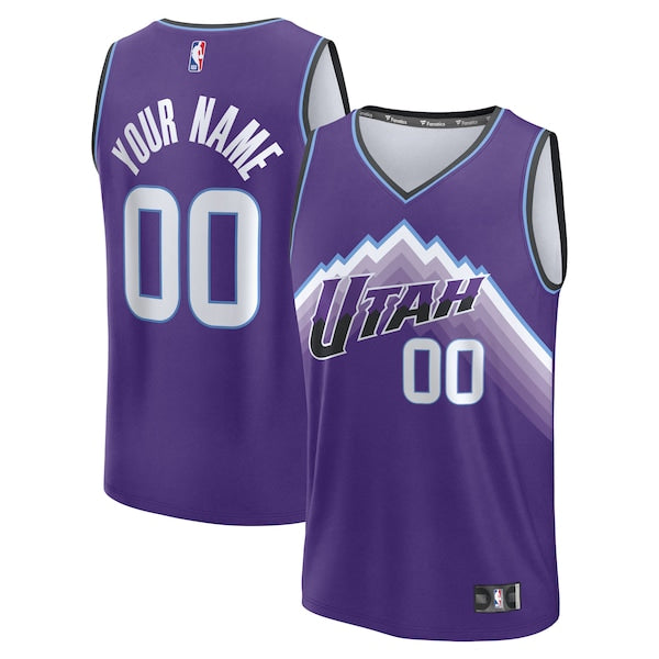 Utah Jazz Youth Fast Break Replica Custom Jersey - Icon Edition/White/Black - Image 2
