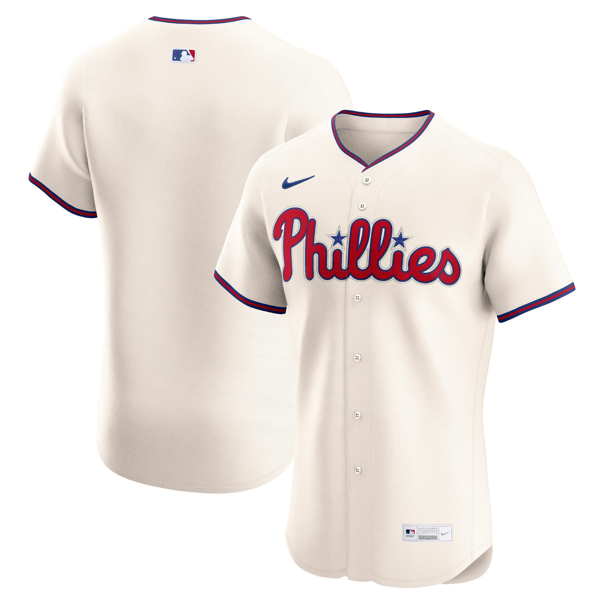 Philadelphia Phillies Nike Alternate Elite Jersey - Light Blue/Cream/White - Image 7