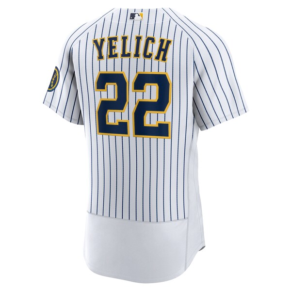 Christian Yelich Milwaukee Brewers Nike Team Alternate Authentic Player Jersey - White - Image 3