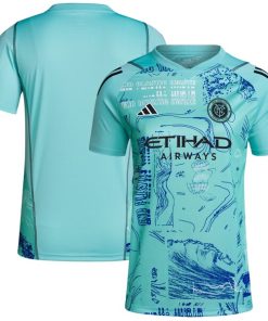 New York City FC adidas Women's 2024 One Planet Replica Jersey - Green