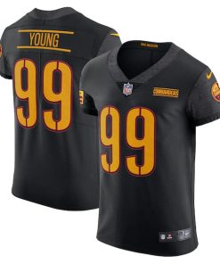 Chase Young Washington Commanders Nike Alternate Vapor Elite Jersey - Black/Burgundy/White