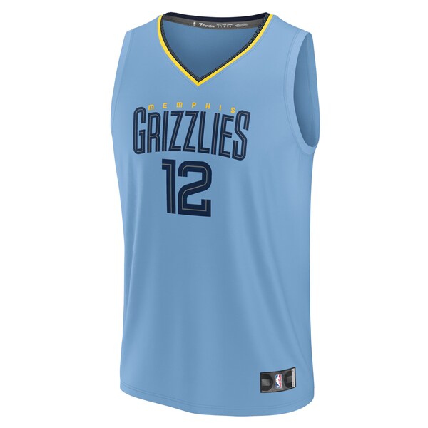Ja Morant Memphis Grizzlies Fast Break Replica Player Jersey - Statement Edition - Light Blue - Image 2