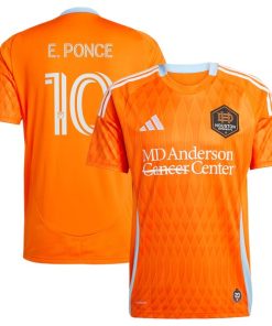 Alternative view of Ezequiel Ponce Houston Dynamo FC adidas 2025 Season 20 Replica Player Jersey - Orange