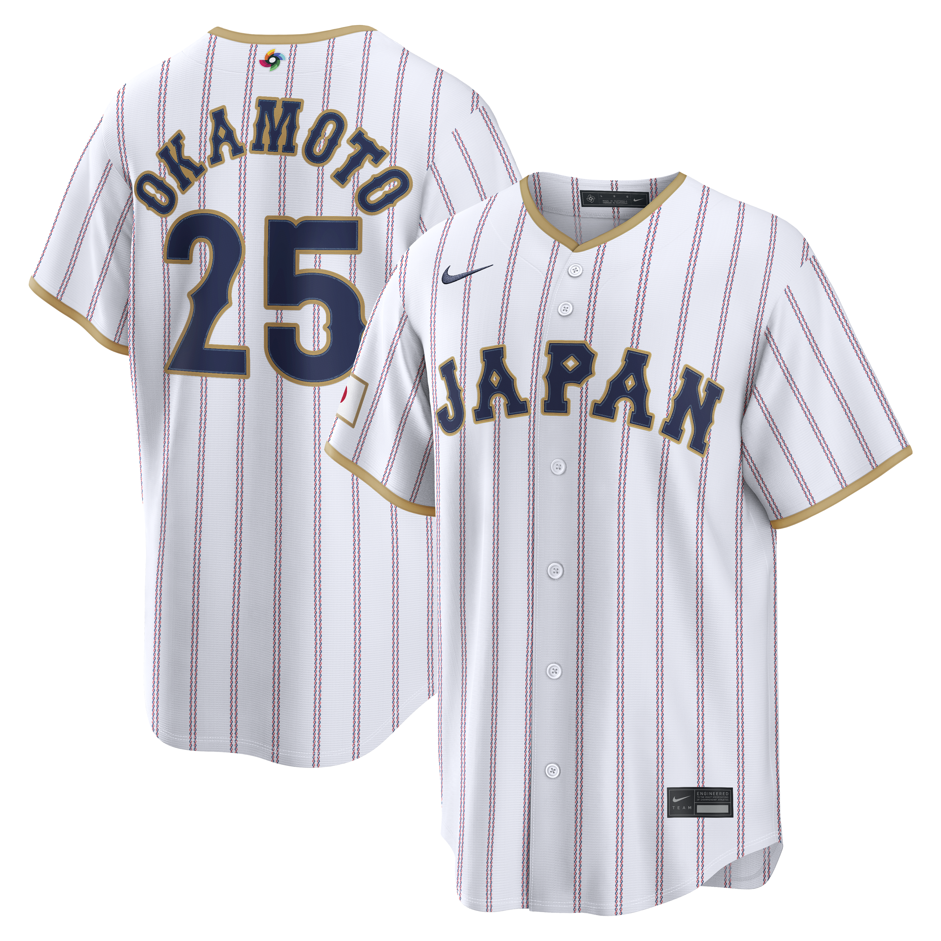 Kazuma Okamoto Japan Baseball Nike 2026 World Baseball Classic Road Stadium Jersey - Navy/White - Image 6