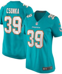 Larry Csonka Miami Dolphins Nike Women's Game Retired Player Jersey - Aqua/White