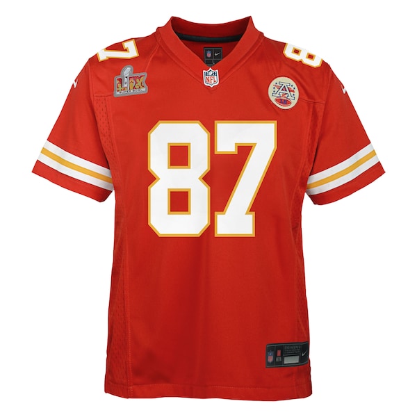 Travis Kelce Kansas City Chiefs Nike Youth Super Bowl LIX Game Player Jersey - Red - Image 2