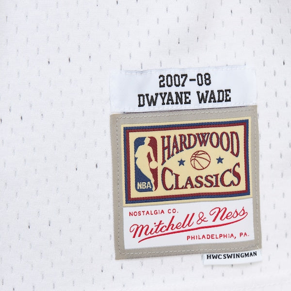 Dwyane Wade Miami Heat 2007/08 Hardwood Classics Swingman Jersey - White - Image 6