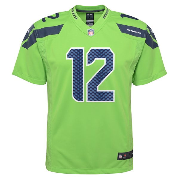 12th Fan Seattle Seahawks Nike Youth Game Jersey - Neon Green - Image 2