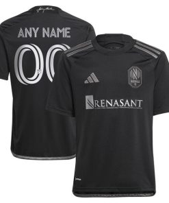 Nashville SC adidas Youth 2024 Man In Black Kit Replica Custom Jersey - Black