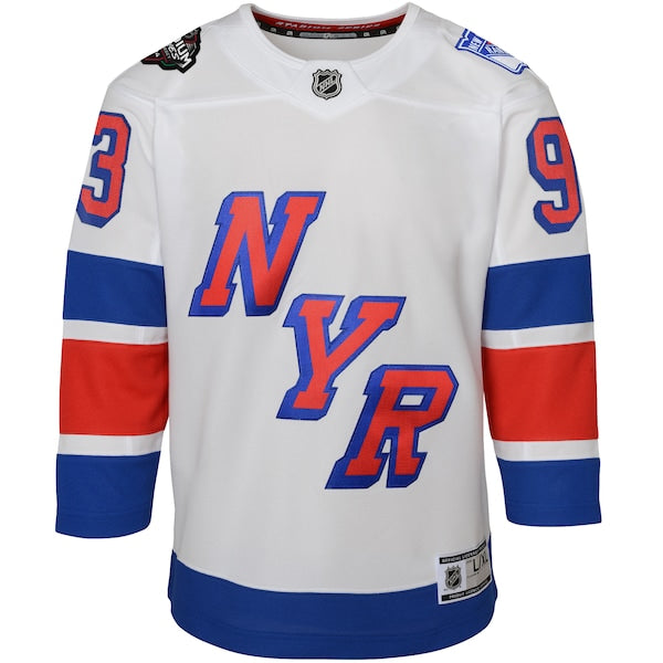 Mika Zibanejad New York Rangers Youth 2024 NHL Stadium Series Premier Player Jersey?ยจC White - Image 2