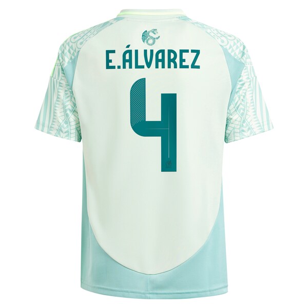 Edson Alvarez Mexico National Team adidas Youth 2024 Away Replica Player Jersey - Green/Burgundy - Image 4