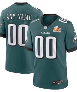 Philadelphia Eagles Nike Super Bowl LIX Custom Game Jersey - Midnight Green