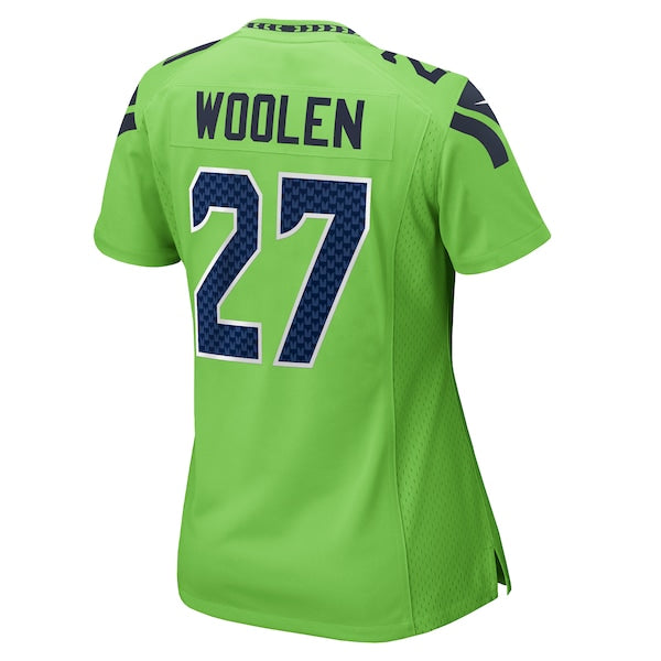 Tariq Woolen Seattle Seahawks Nike Women's Game Jersey - Neon Green/Navy/Royal - Image 4