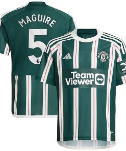 Harry Maguire Manchester United adidas Youth 2023/24 Away Replica Player Jersey - Green/White