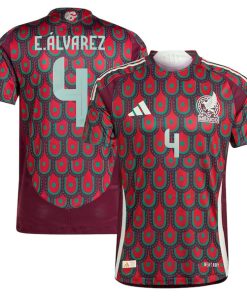 Edson Alvarez Mexico National Team adidas 2024 Home Authentic Player Jersey - Burgundy/Green