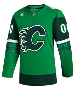 Alternative view of Calgary Flames adidas St. Patrick's Day Authentic Custom Jersey - Kelly Green
