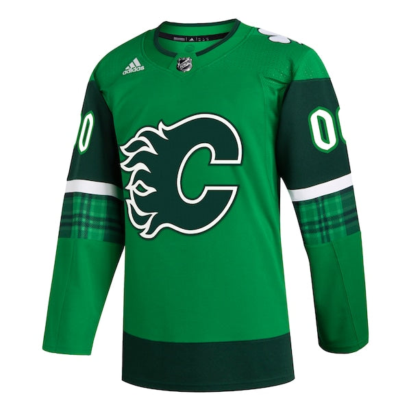Calgary Flames adidas St. Patrick's Day Authentic Custom Jersey - Kelly Green - Image 2