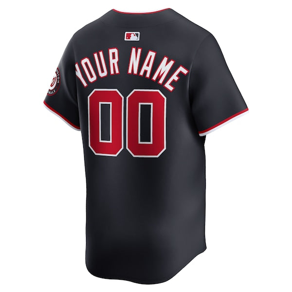 Washington Nationals Nike Alternate Limited Custom Jersey - Navy/White - Image 4
