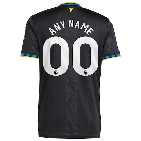 Manchester United adidas 2025/26 Third Replica Custom Jersey - Black/Red/White - Image 4