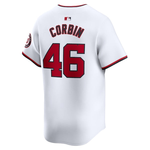 Patrick Corbin Washington Nationals Nike Home Limited Player Jersey - White - Image 3