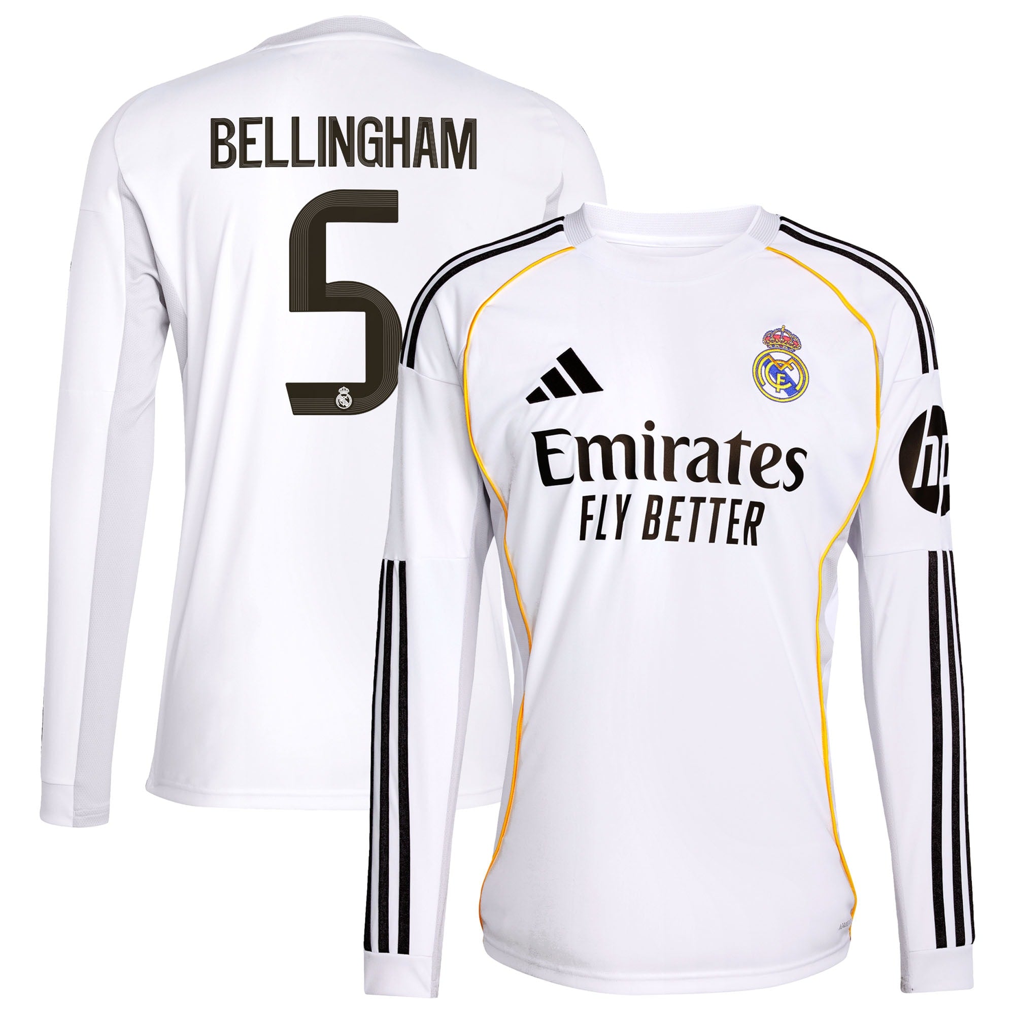 Jude Bellingham Los Merengues 2025/26 Away Long Sleeve Replica Jersey - Blue/White - Image 5