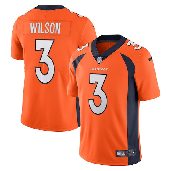 Russell Wilson Denver Broncos Nike Team Vapor Limited Jersey - Orange/Navy - Image 2