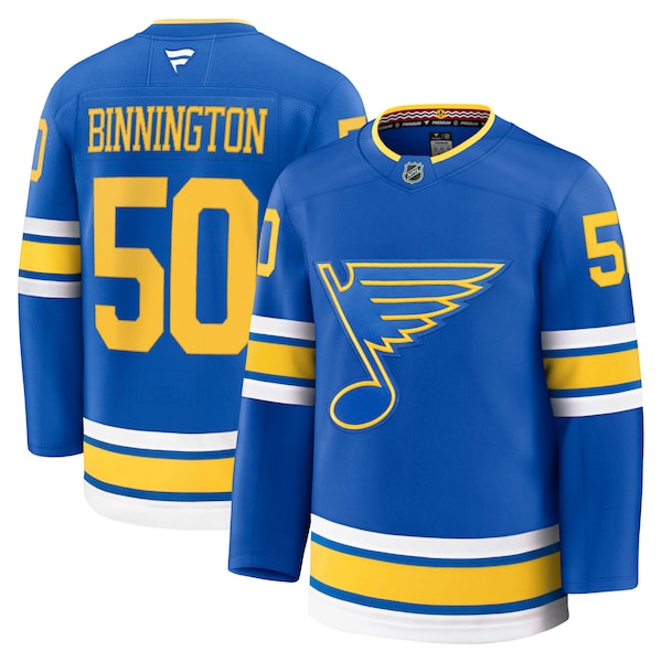Jordan Binnington St. Louis Blues Home Premium Player Jersey - Blue/White - Image 2