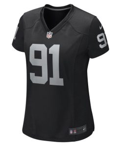 Alternative view of Bilal Nichols Las Vegas Raiders Nike Women's Game Player Jersey - Black