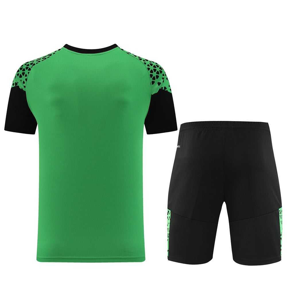 Puma Short Sleeve Training Jersey Set-PD02-Green/Black - Image 2