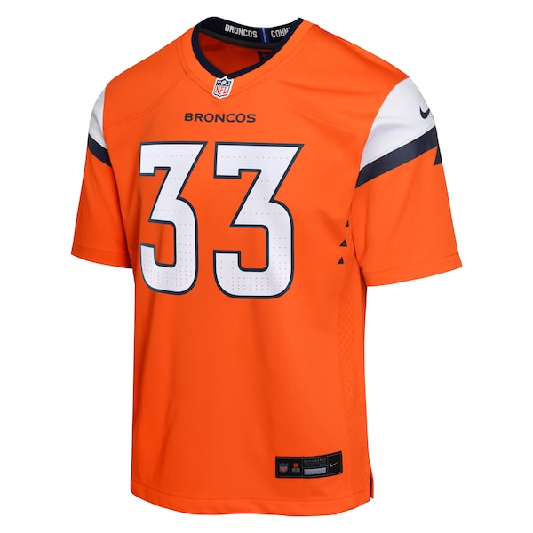Javonte Williams Denver Broncos Nike Youth Game Jersey - Orange/Navy - Image 3