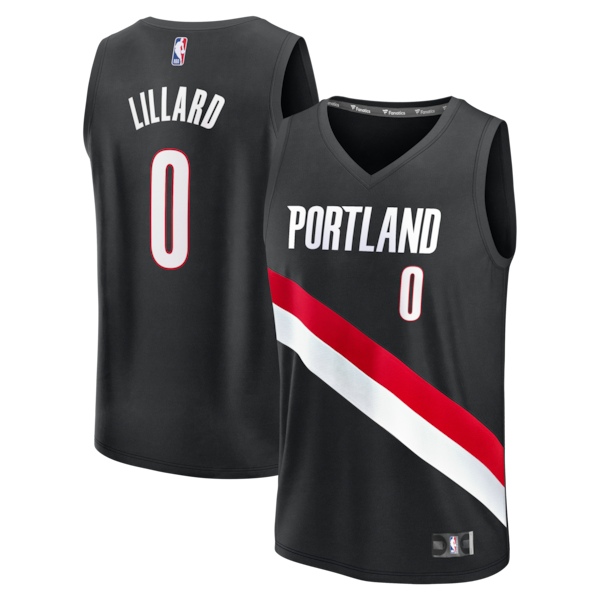 Damian Lillard Portland Trail Blazers Fast Break Replica Jersey - Black - Icon Edition