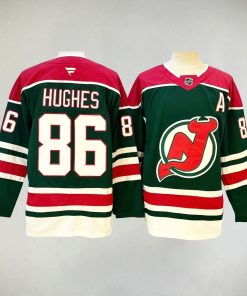 Alternative view of Jack Hughes New Jersey Devils  2021 Reverse Retro 1.0 Jersey