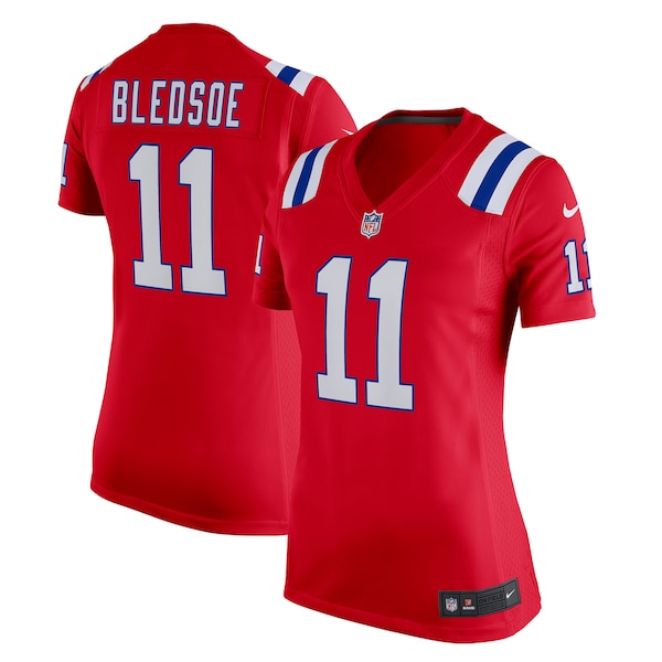 Drew Bledsoe New England Patriots Nike Women's Retired Game Jersey - Red/Navy - Image 2