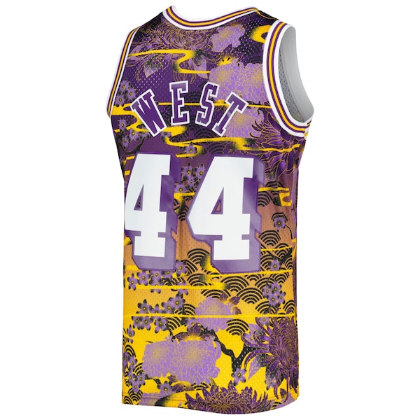 Jerry West Los Angeles Lakers 1971/72 Hardwood Classics Lunar New Year Swingman Jersey - Purple - Image 3