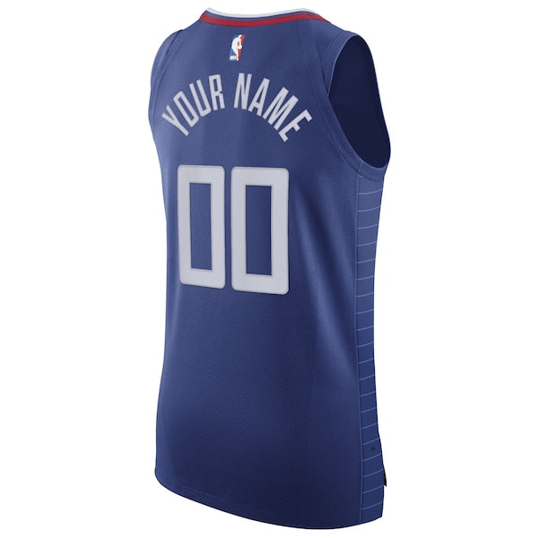 LA Clippers Nike 2020/21 Authentic Custom Jersey Blue - Icon Edition - Image 3