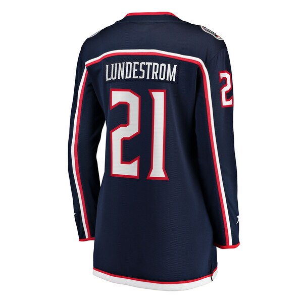 Isac Lundestrom Columbus Blue Jackets Women's Home Breakaway Jersey - Navy - Image 3