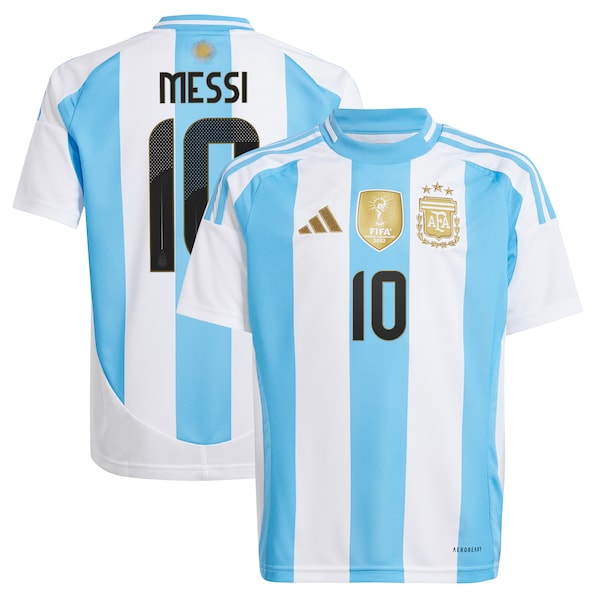 Lionel Messi Argentina National Team adidas Youth 2024 Home Replica Player Jersey - White/Blue - Image 2