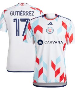 Brian Guti¨¦rrez Chicago Fire adidas 2024 A Kit For All Replica Player Jersey?¨C White