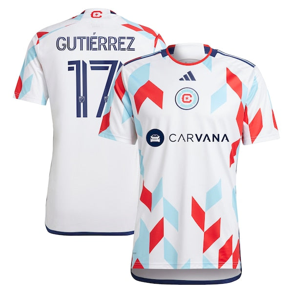 Brian Guti¨¦rrez Chicago Fire adidas 2024 A Kit For All Replica Player Jersey?¨C White