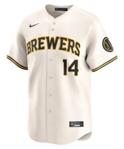 Alternative view of Andruw Monasterio Milwaukee Brewers Nike Home Limited Player Jersey - Cream