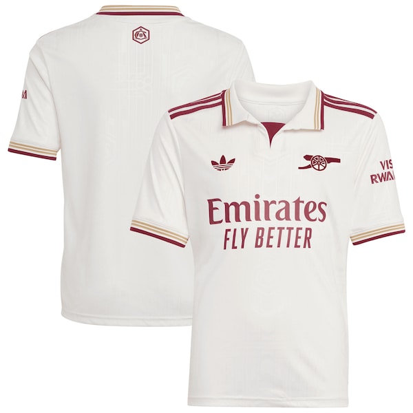 Arsenal adidas Youth 2025/26 Third Replica Jersey - White/Red - Image 2
