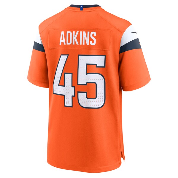 Nate Adkins Denver Broncos Nike Team Game Jersey - Orange - Image 4