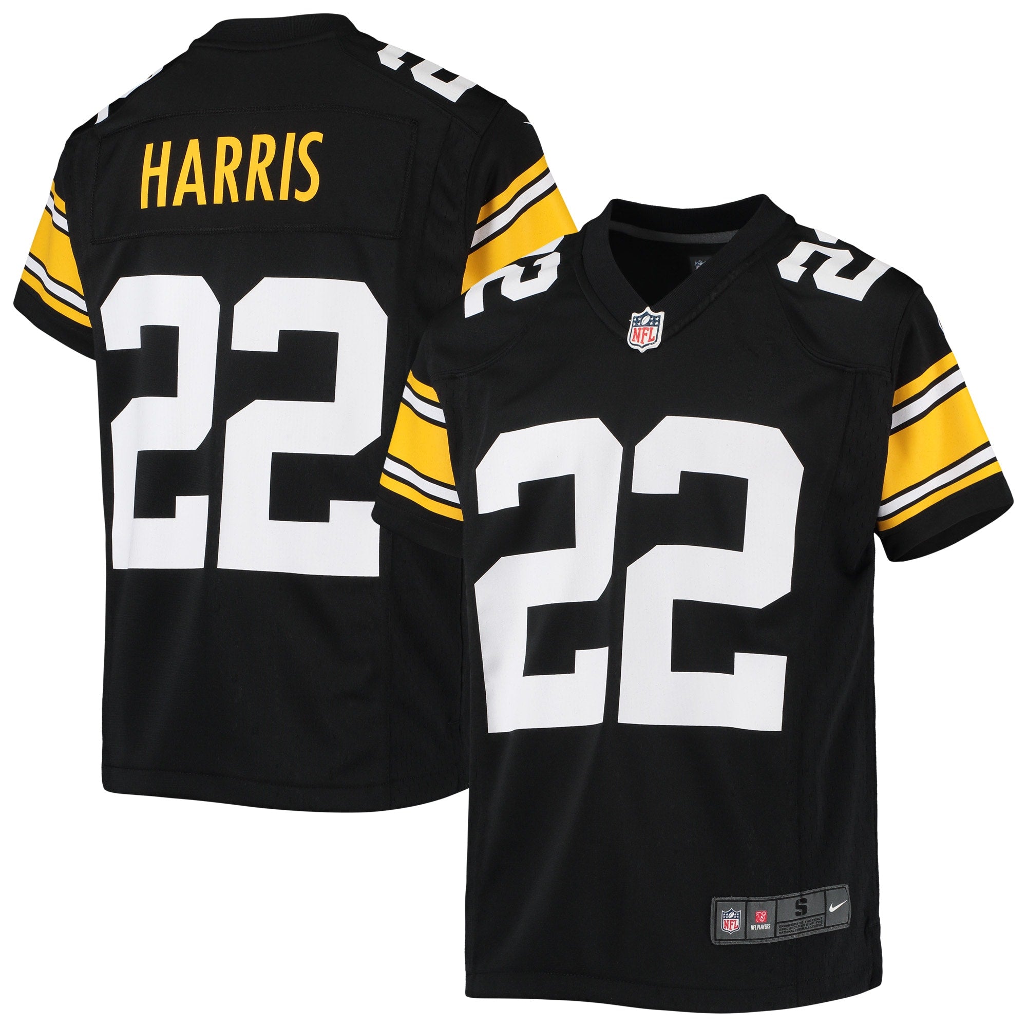 Najee Harris Pittsburgh Steelers Nike Youth Game Jersey - White/Black - Image 5