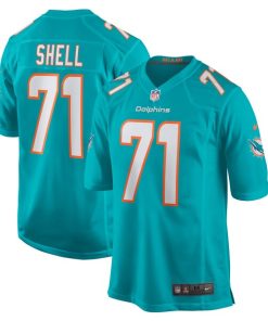 Brandon Shell Miami Dolphins Nike Home Game Player Jersey - Aqua