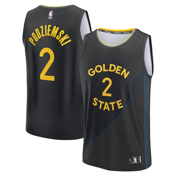 Brandin Podziemski Golden State Warriors Fast Break Replica Player Jersey - Statement Edition - Black