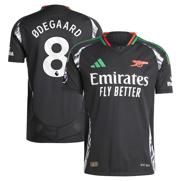 Martin Odegaard Arsenal adidas 2024/25 Away Authentic Player Jersey - Black - Image 2