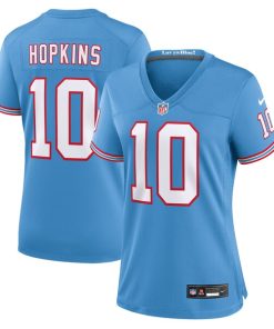 DeAndre Hopkins Tennessee Titans Nike Women's Oilers Throwback Player Game Jersey - Light Blue/Navy