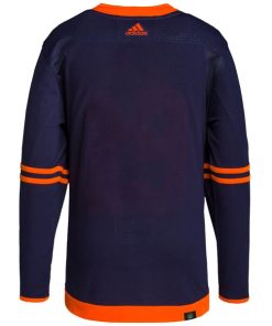 Alternative view of Edmonton Oilers adidas Men's Alternate Primegreen Authentic Blank Jersey - Navy