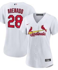 Alternative view of Nolan Arenado St. Louis Cardinals Nike Women's Home Replica Jersey - White/Light Blue/Cream